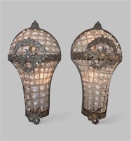 PAIR OF EARLY 20th C. ELECTRIFIED WALL SCONCES
