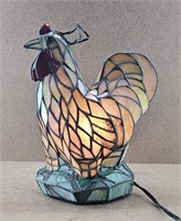 Tiffany Style Rooster Table Lamp - works
