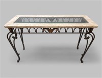 LATE 20th CENTURY WROUGHT IRON CONSOLE TABLE