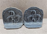 End of the Trail Bronze Bookends