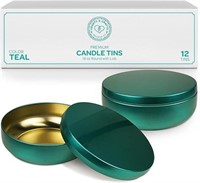 Teal Candle Tins 16oz 12pk
