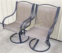 Pair of Round Base Patio Chairs