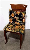 Quarter-Sawn Back Floral Cushioned Chair