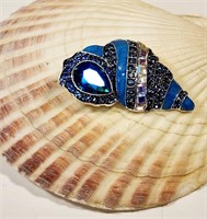 Large Shell Gemstone Enamel Brooch New Merch