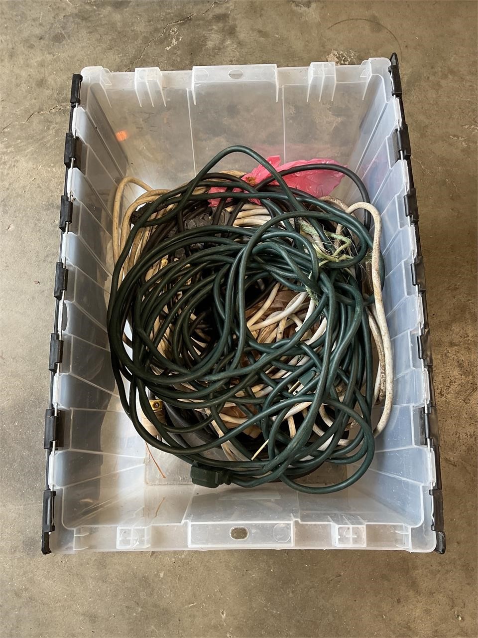 Tub of extension cords