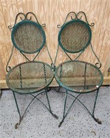 2 Vintage Metal Garden Chairs