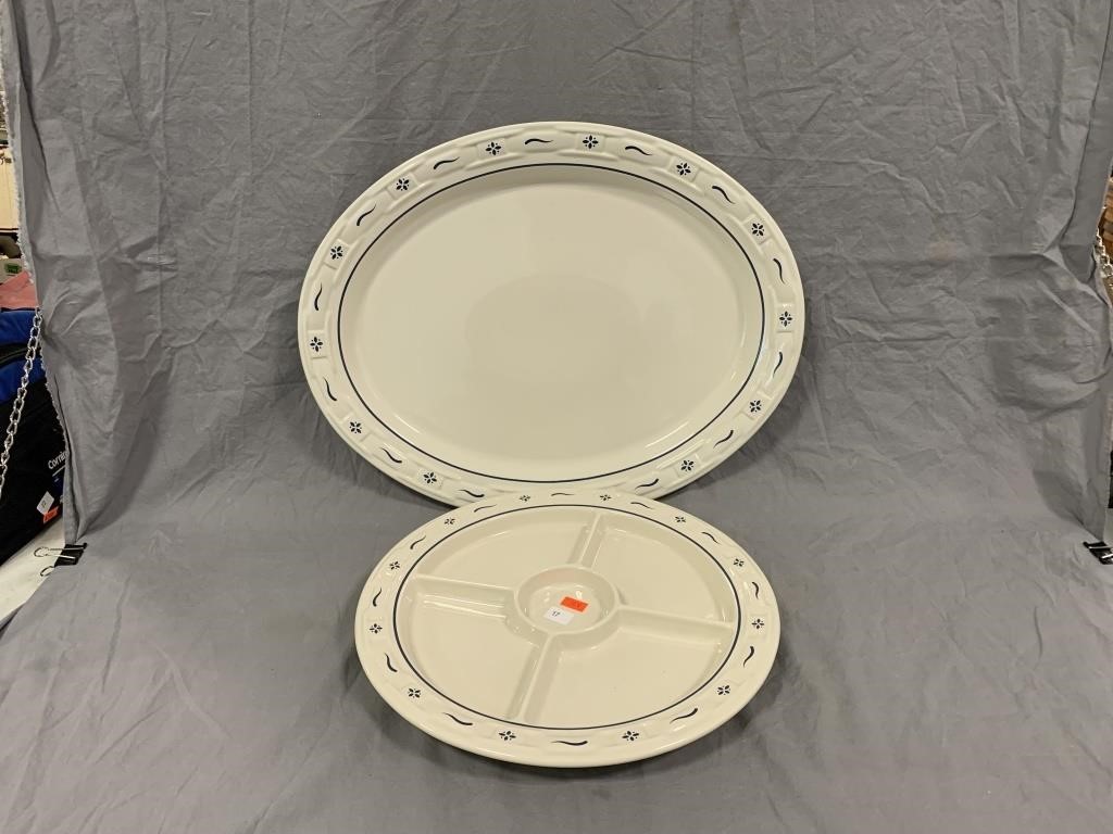 (2) Longaberger Pottery Serving Platters