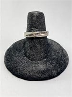 Sterling "Diamond Ring" 4 Grams Size 6.75