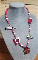 Vintage Beaded Medical Necklace Nurse Doctor