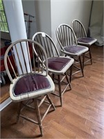 4-Swivel Wooden Chairs