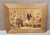 MCM Inlaid Wood "The Doctor" Wall Art
