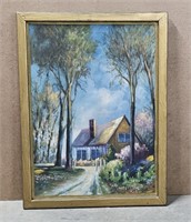 1930s Country Garden Cottage Painting by Grady Mil