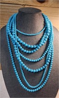 Vintage Multi Strand Blue Beads Beautiful!