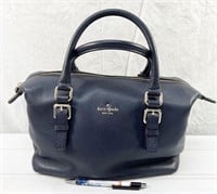 Kate Spade pebble leather zipper-top satchel