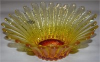 MCM Blenko Art Glass Tangerine Sunflower Bowl