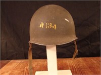 WWII Front seam fixed bale army helmet