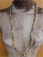 AFRICAN TRADE BEADS WITH MASK ROCK STONE LAPIDARY