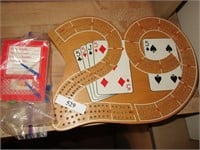 Cribbage board & deck of cards