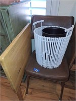 PADDED CHAIR,TRASH CANS, & TV TRAY
