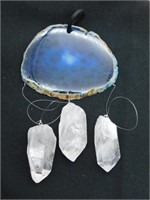 AGATE AND QUARTZ CRYSTAL WIND CHIME ROCK STONE LAP