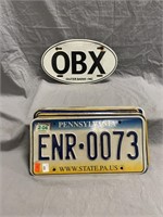 (9) PA State License Plates, (1) OBX Plate