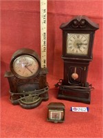 3 vintage clocks, 1 travel clock- unique