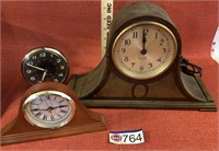 3 vintage clocks- Seth Thomas mantle clock,