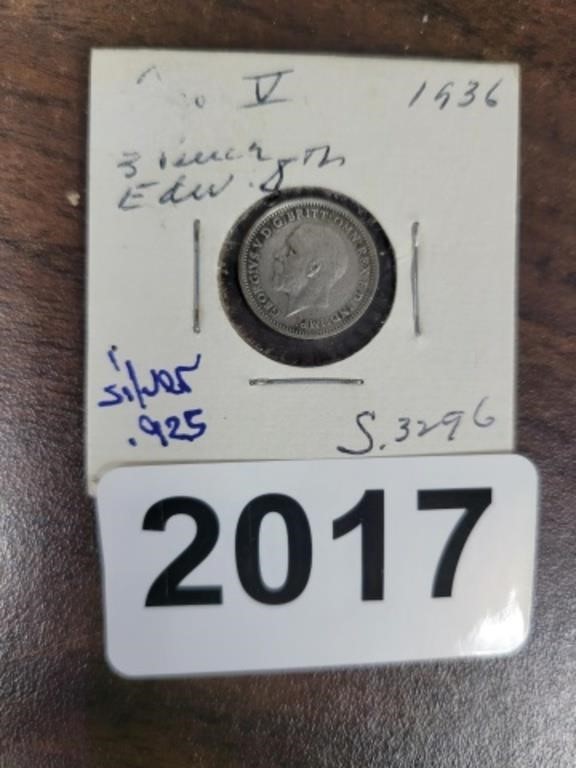 1936 3 PENCE SILVER COIN
