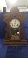 (1) Vintage Mantle Clock w/ (2) Keys (23" Tall)