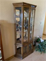WOOD & GLASS CURIO CABINET ** NEED MOVER **