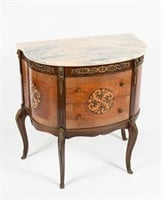 INLAID MARBLE TOP SIDE CABINET