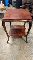 Vintage Solid Wood Side Table 24" Square X 31" Hig