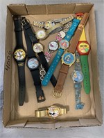 Tray Lot of Character and Other Watches