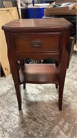 Solid Wood Side Table With One Drawer 28.25" High