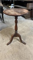 Small Vintage Round Plant Table Needs Refinishing