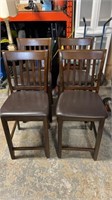 4 Bar Height Chairs 40.5" High 25" High To Seat