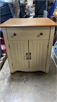 Small Wood Cabinet On Wheels 30.5" High X 27" Wide