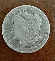 1891 Morgan Silver Dollar CC