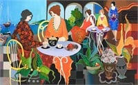 TARKAY SERIGRAPH/CANVAS "LUNCH IN THE GARDENS"