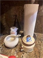 PAPER TOWEL HOLDER, COW SHAKER, SUGAR CONTAINER