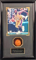 Framed Shaquille O'Neal Photo With Mini Basketball