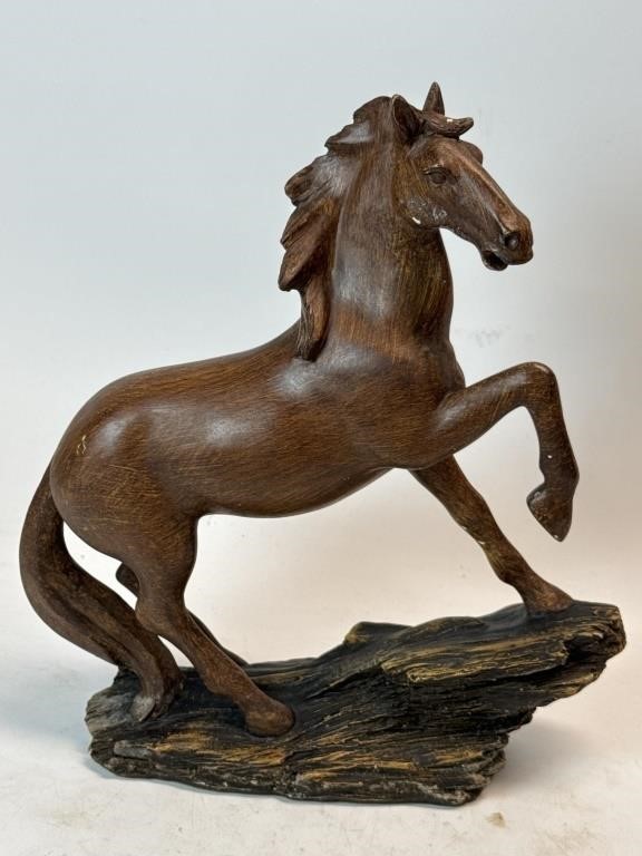 Horse Sculpture 12 1/2” Poly Resin?