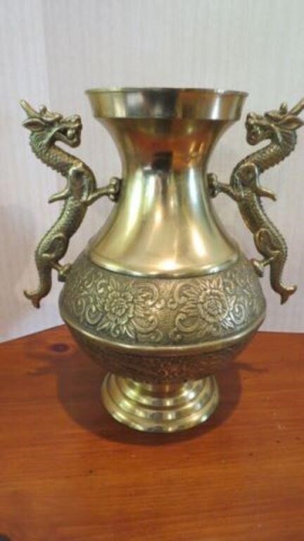 Brass Korean Dragon Urn