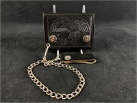 Vintage " Born To Ride " Biker Chain Leather Walle