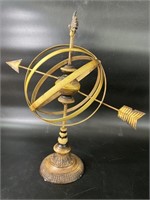 Decorative Gold Celestial Sphere Globe with Arrow