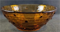 Vintage Heavy Amber Glass Bowl