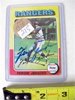 1975 Topps Card #60 Signed Fergie Jenkins