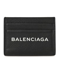 Balenciaga Grained Calfskin Logo Cash Card Holder