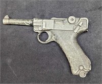Vintage Metal Luger Pistol Prop Gun