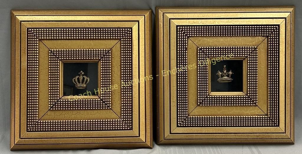 (2) Crown shadow boxes, Boîtes fantomes couronnes